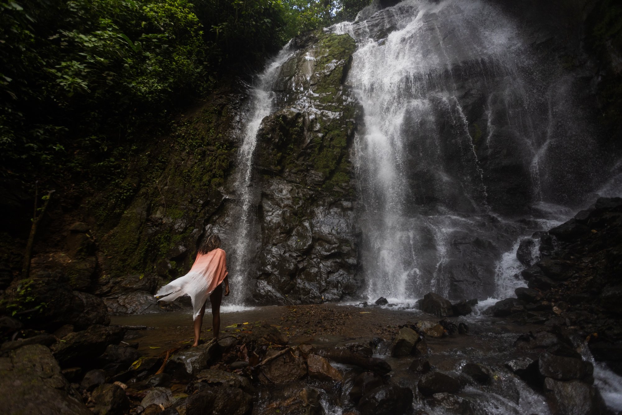 At the waterfall — CASCADA, Piedras Blancas